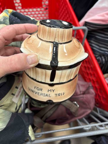 Vintage Japanese Ceramic Space Capsule Piggy Bank
