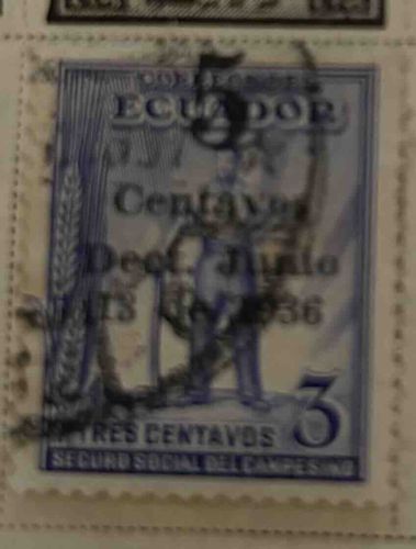Ecuador 3 Centavos Social Security Stamp (1936)