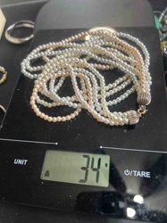 Vintage Multi-Strand Pearl-Like Beaded Necklace