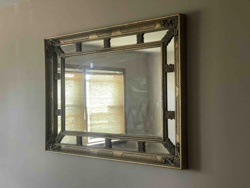 Ornate Rectangular Multi-Panel Wall Mirror