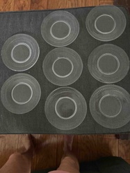 Clear Pressed Glass Dessert Plates (Set of 9)