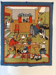 Folk Art Swedish Textile Wall Hanging