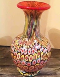 Murano Millefiori Art Glass Vase