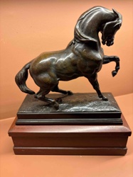 Bronze Equestrian Sculpture of a Prancing Horse