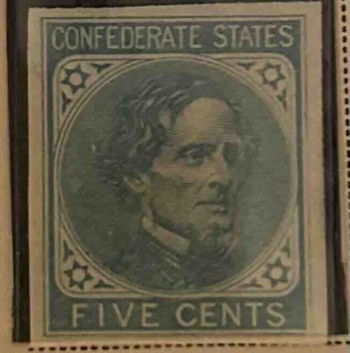 Confederate States Five Cents Postage Stamp (Jefferson Davis)