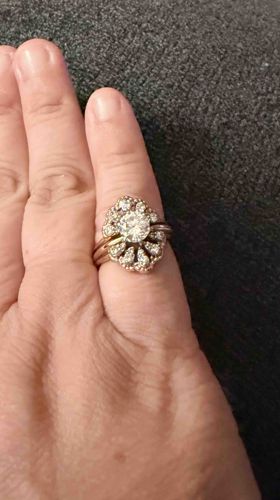 Cluster-Set Diamond Engagement Ring with Enhancer Guard