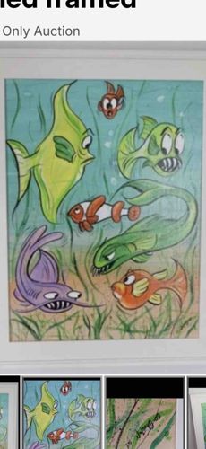 Whimsical Underwater Fish Cartoon Art