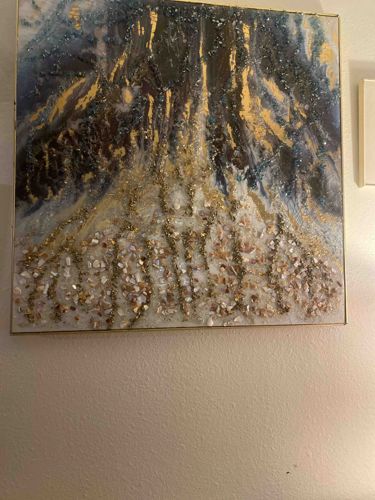 Mixed Media Geode-Style Abstract Resin Wall Art