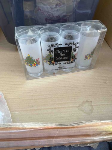 Cherish the Season 14oz. Frosted Highball Cooler Glasses (Set of 4)