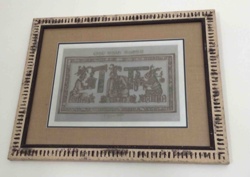 "Lord K'inich Janaab" Framed Suede Pyrography Art