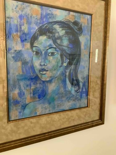 Portrait of a Woman in Blue Tones