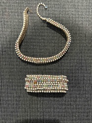 Vintage Faux Pearl and Multicolored Rhinestone Jewelry Set