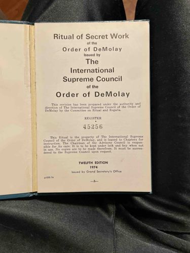Ritual of Secret Work of the Order of DeMolay (Twelfth Edition, 1974)
