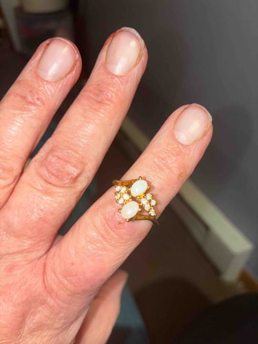 Vintage Opal and Diamond Cluster Ring