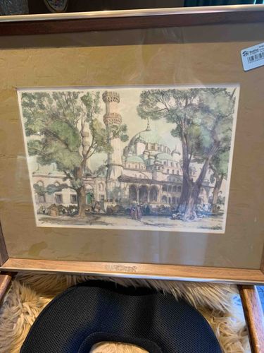 Framed Architectural Scene Print (Signed JFL)