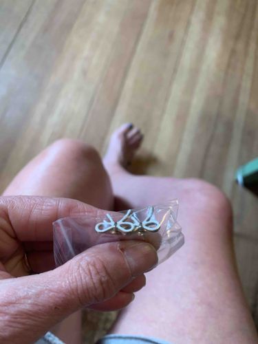 Silver-Tone Treble Clef Stud Earrings