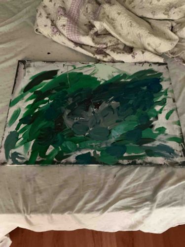 Abstract Green and Gray Painting