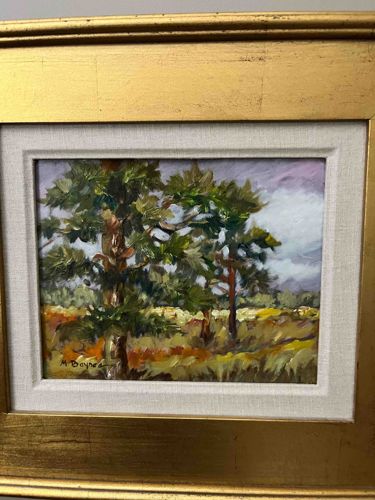Impressionist Landscape Oil Painting signed M. Bayne