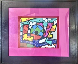 Romero Britto 'LOVE' Framed Print