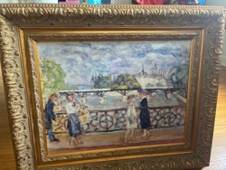 Parisian Riverside Scene Painting