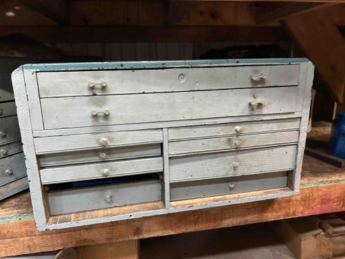 Vintage Multi-Drawer Wooden Cabinet