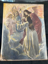Biblical/Religious Figural Painting on Board