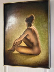 Seated Female Nude Painting by Vittore Cerchi