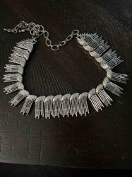 Silver-Toned Statement Fringe Necklace
