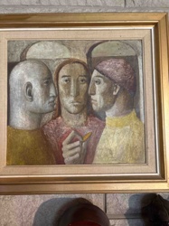 Painting of Three Figures Under Arches