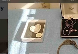Heart-shaped Precious Metal Ingot/Medallion with Smaller Circular Piece in Display Box