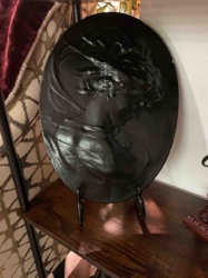 Oval Bas-Relief Plaque of a Woman's Profile, possibly Art Nouveau style