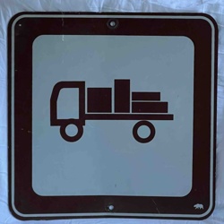 Retired Authentic California Prison Industry Authority Folsom Prison Loading Truck Icon Metal Sign