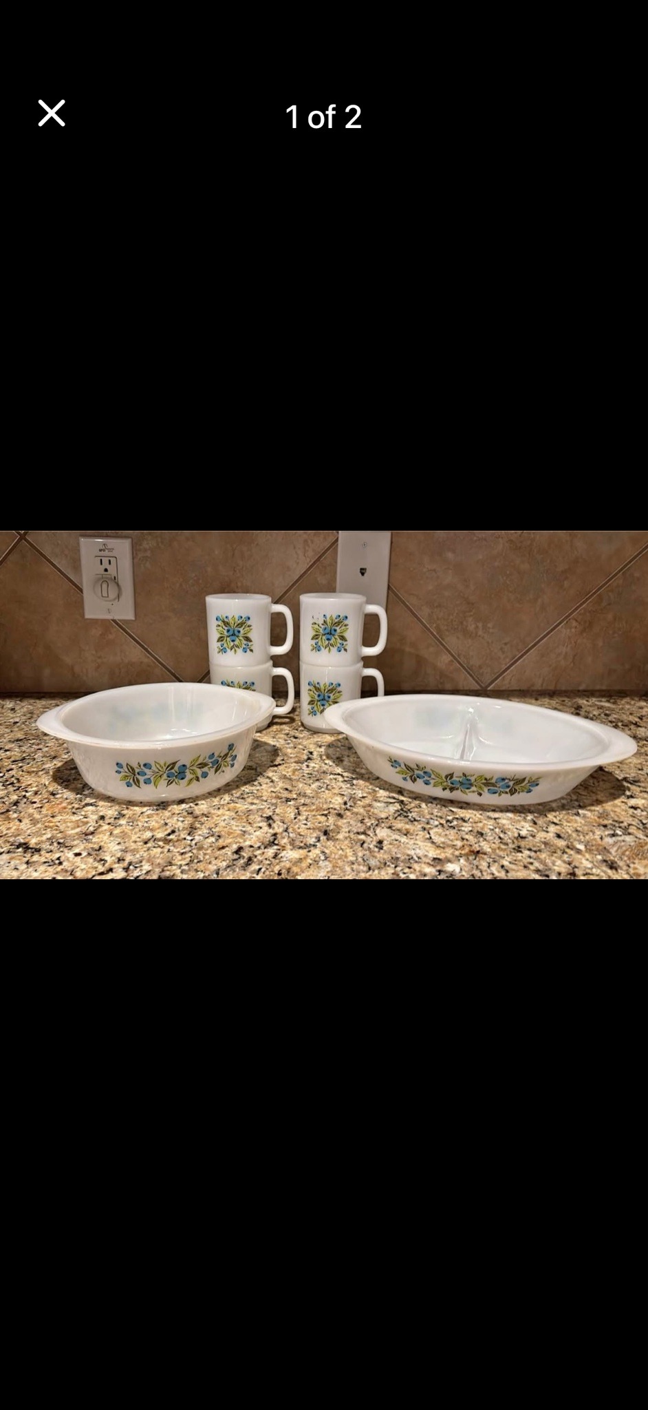 Submitted photo of Pyrex Blue Foliage Bakeware and Mug Set (not authenticated)