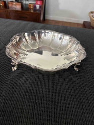 Scalloped Footed Silver Serving Bowl