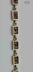 14K Gold Nugget Style Link Bracelet with Rubies