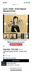 Artist Signed Woodcut Print
