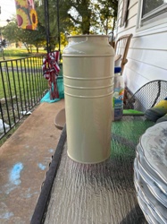Decorative Metal Cylinder / Repurposed Milk Can