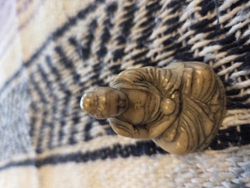 Carved Bone or Resin Seated Buddha Netsuke
