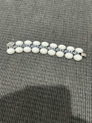 Faux Pearl and Rhinestone Panel Bracelet
