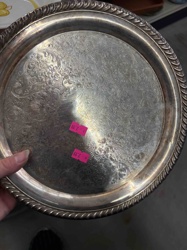 Wm. Rogers Silver Plated Round Serving Tray, Pattern 870