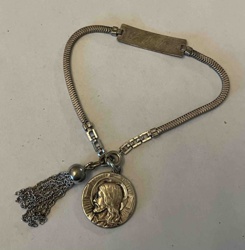 Maguire Sterling GOYA Bracelet with Religious Medallion and Tassel Charm