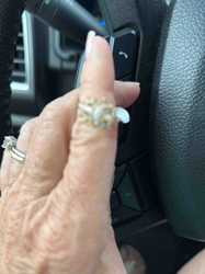 Fashion Ring with Crescent Moon or Oval Center and Halo Setting