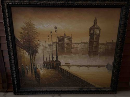 Mid-Century Impressionist Painting of London