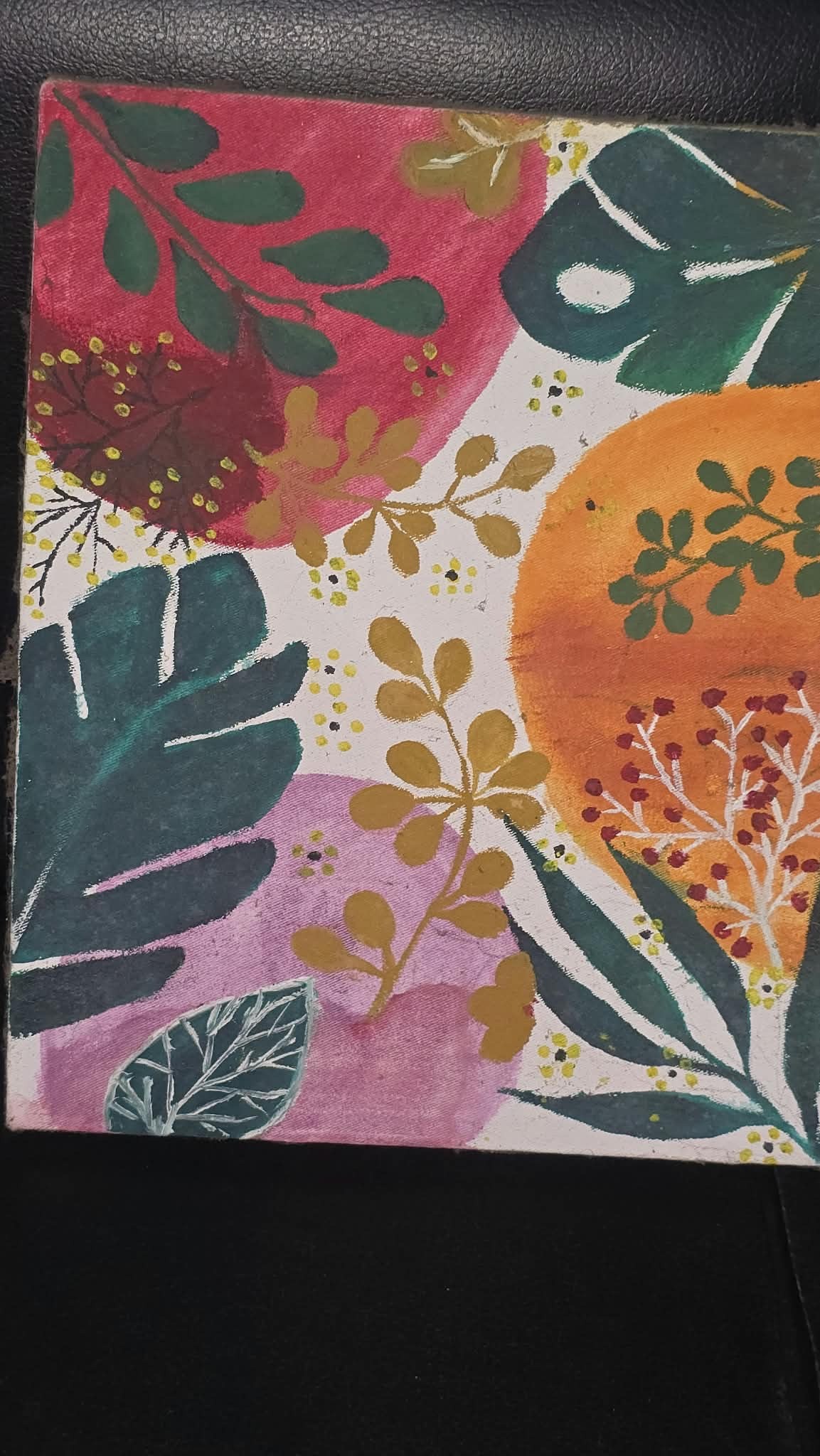Submitted photo of Hand-painted botanical canvas art