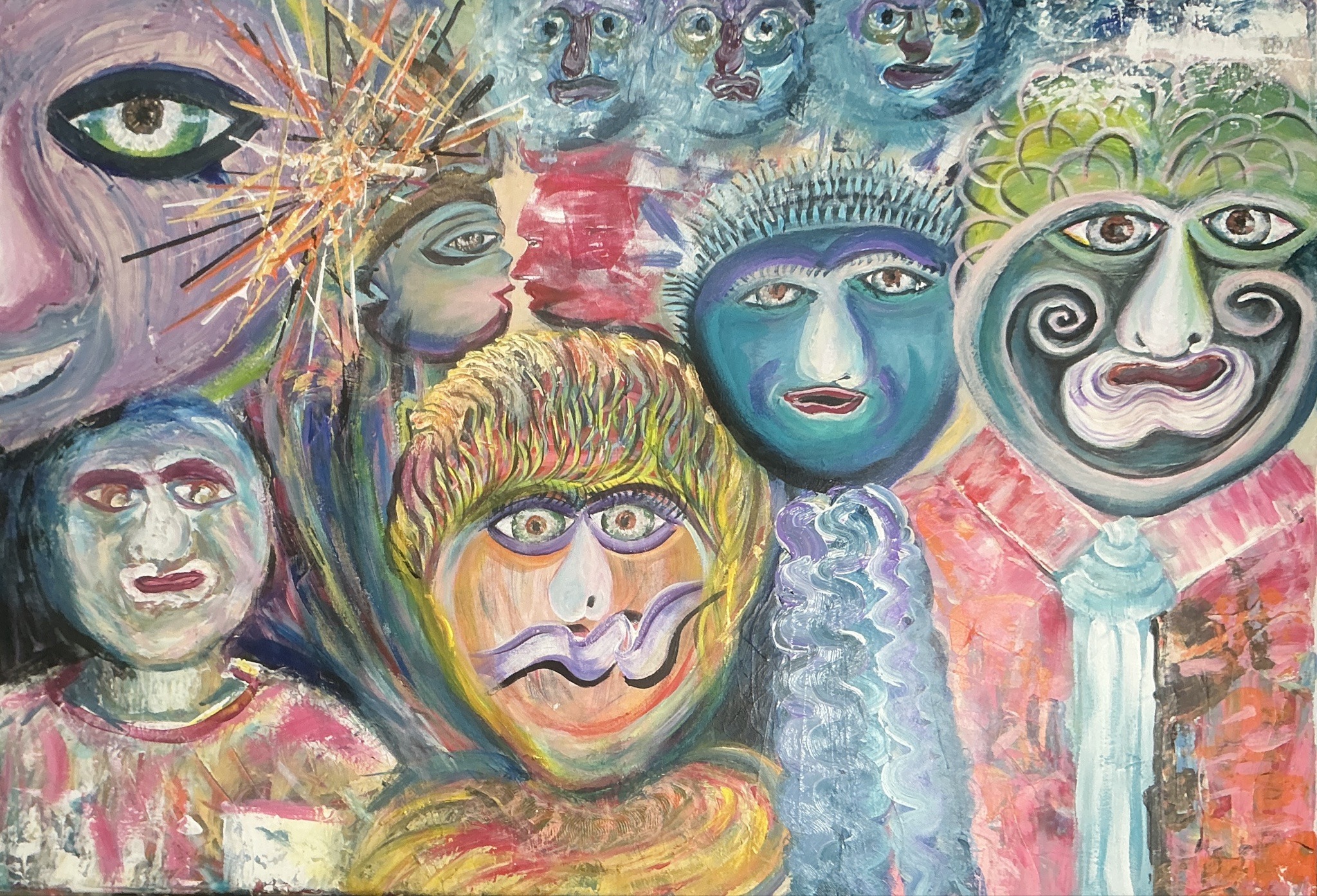 Submitted photo of Surrealist oil painting with multiple figures