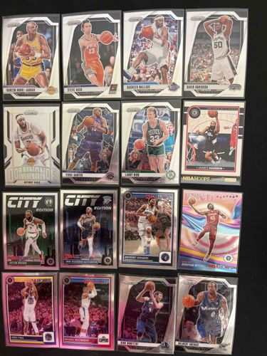 Lot of 16 NBA Trading Cards including Panini Prizm and NBA Hoops