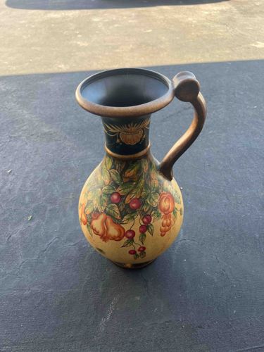Classical Style Decorative Ceramic Pitcher with Harvest Fruit Motif