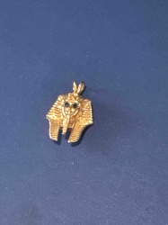 14K Solid Gold Pharaoh's Death Mask Pendant