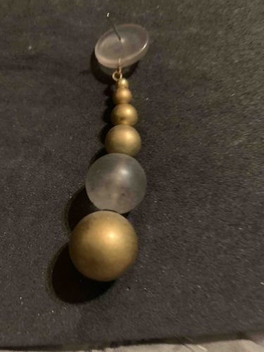 Modernist Graduated Multi-Bead Dangle Earring