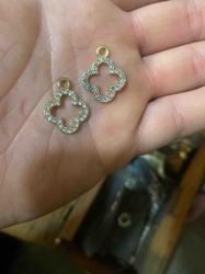 Rhinestone Clover Charms